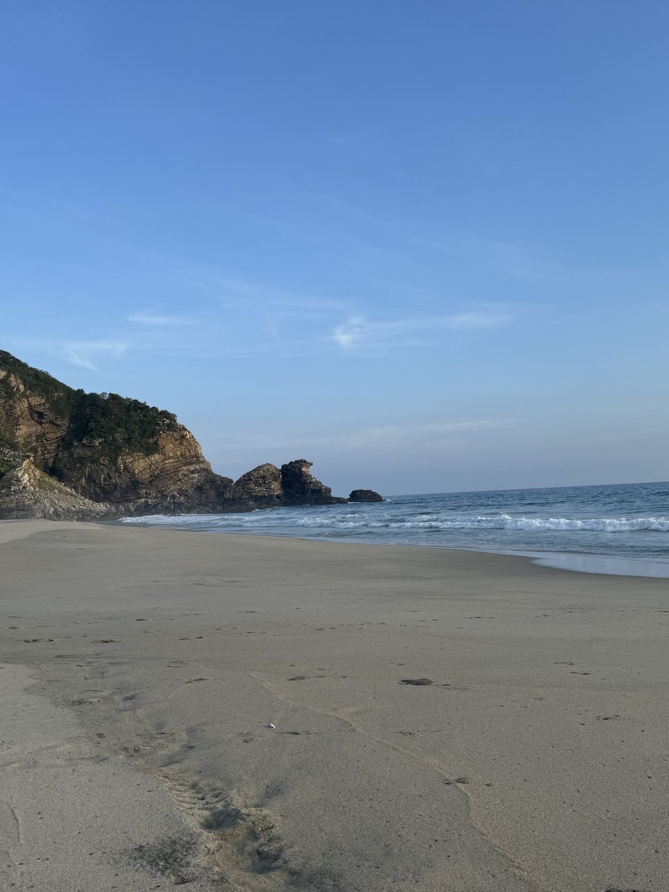 Beach at sunset on the Oaxaca coast
