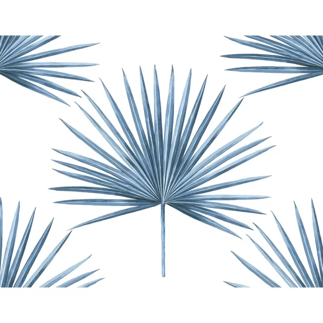 dark blue palm frond wallpaper