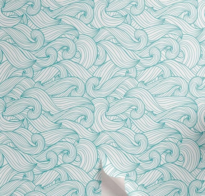 whimsical ocean waves wallpaper